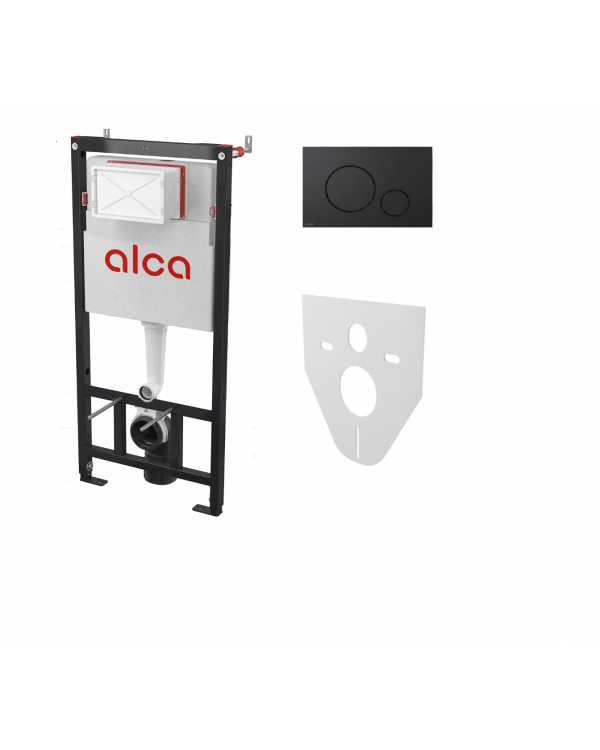 Alcaplast Set 4v1 для установки унитаза с панелью смыва черной панель смыва черного цвета AM101/1120-4:1 RU M678-0001