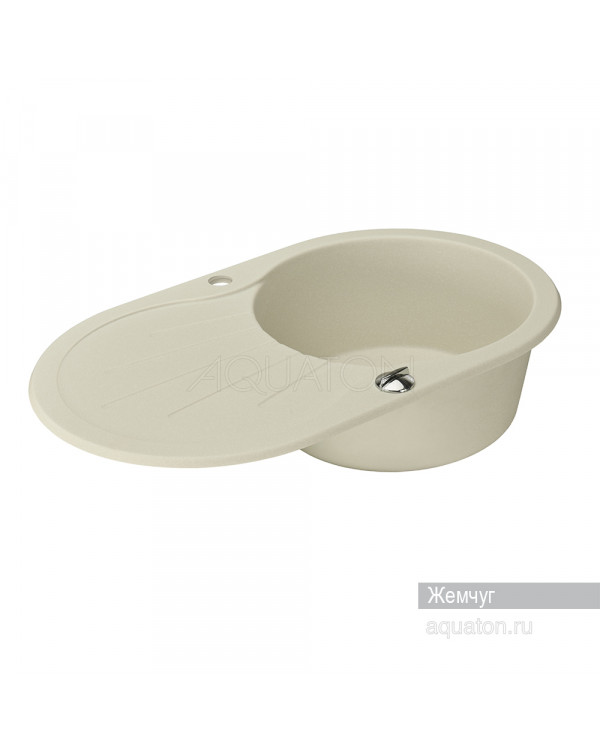 Мойка для кухни Aquaton Паола круглая с крылом жемчуг 1A714032PA240 Мойка для кухни Aquaton Паола круглая с крылом жемчуг 1A714032PA240