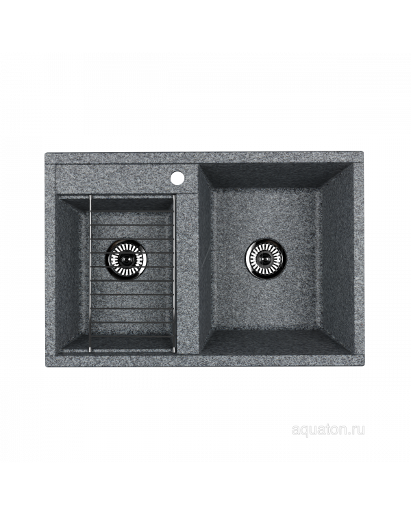 Мойка для кухни Aquaton Делия 78 DBL 2 чаши серый 1A723132DE230