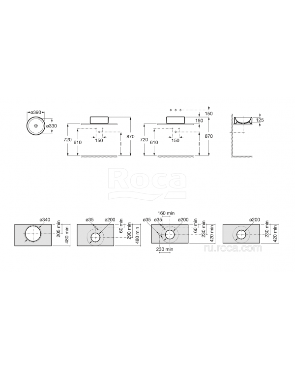 Раковина Roca Terra 32722D000