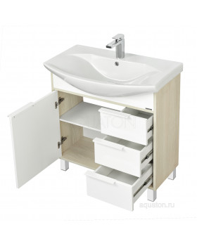 Тумба под раковину Aquaton Рико 80 белый, ясень фабрик 1A215401RIB90-foto2