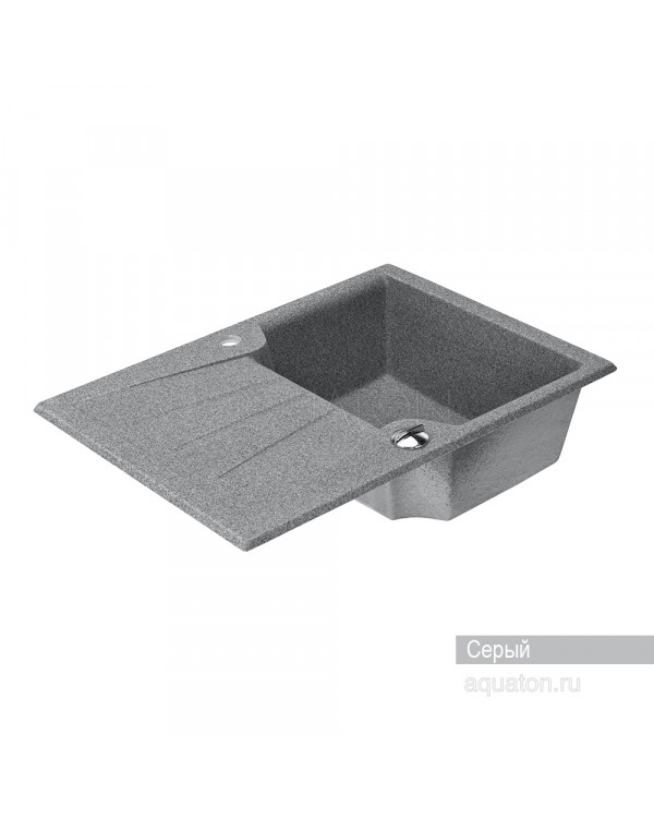 Мойка для кухни Aquaton Монца прямоугольная с крылом серая 1A716032MC230