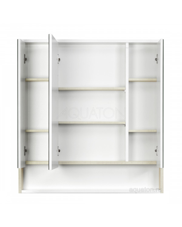 Зеркальный шкаф Aquaton Рико 80 белый, ясень фабрик 1A215302RIB90 Зеркальный шкаф Aquaton Рико 80 белый, ясень фабрик 1A215302RIB90