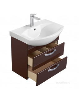 Тумба под раковину Aquaton Ария 50 М подвесная темно-коричневая 1A140001AA430-foto2