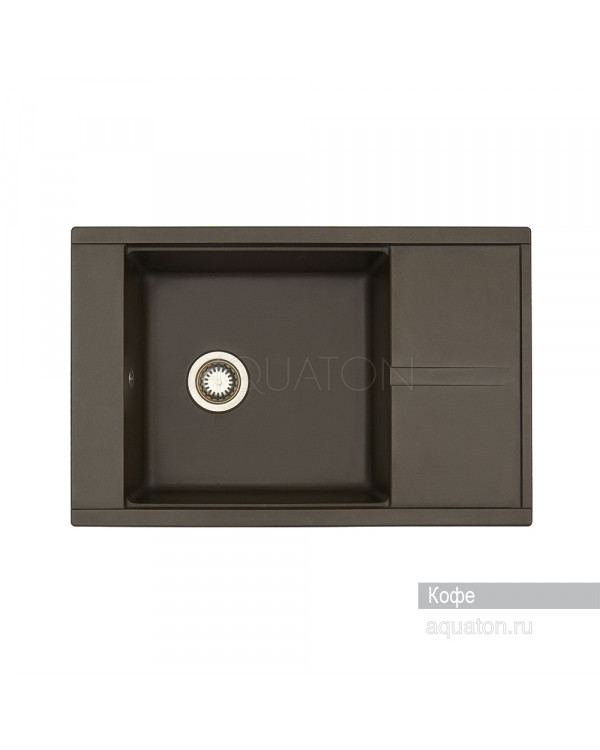 Мойка для кухни Aquaton Делия 78 прямоугольная с крылом кофе 1A715132DE280 Мойка для кухни Aquaton Делия 78 прямоугольная с крылом кофе 1A715132DE280