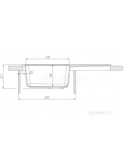 Мойка для кухни Aquaton Аманда прямоугольная с крылом кофе 1A712832AD280-foto2