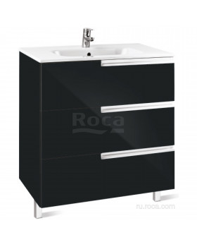 Тумба под раковину Roca Victoria Nord Black Edition 80 3 ящика ZRU9302833