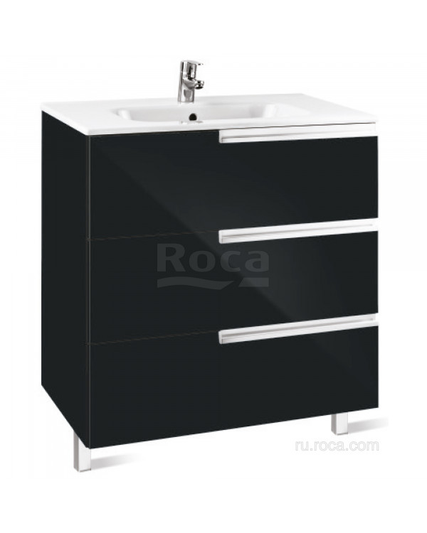 Тумба под раковину Roca Victoria Nord Black Edition 80 3 ящика ZRU9302833