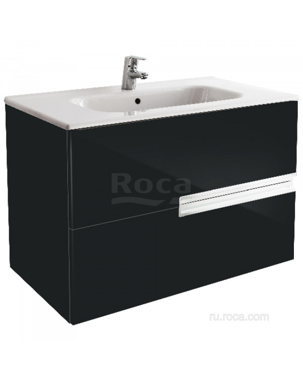 Тумба под раковину Roca Victoria Nord Black Edition 80 2 ящика ZRU9000097