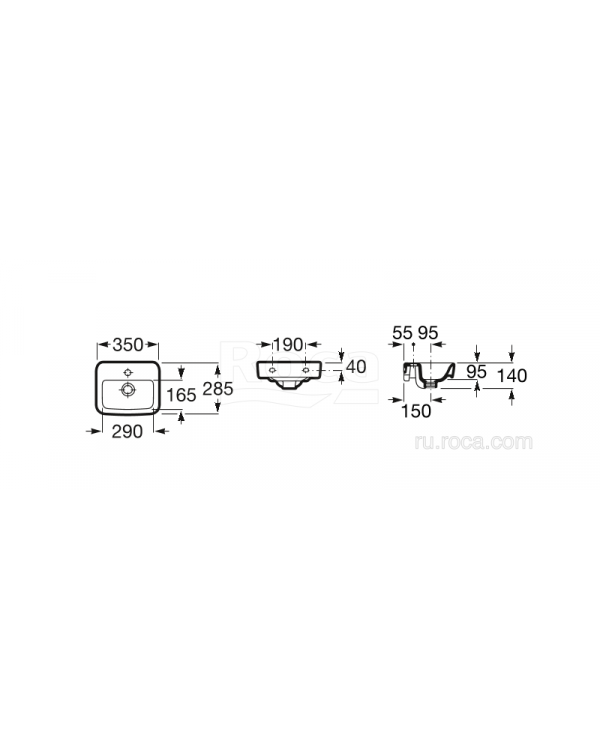 Раковина Roca Dama Senso Square 35 32751D000 Раковина Roca Dama Senso Square 35 32751D000