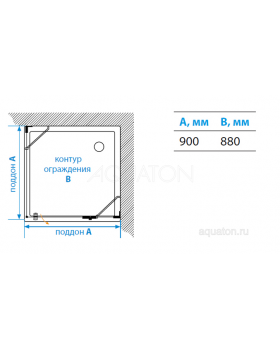 Душевое ограждение Aquaton Lax SQR R квадратное 90х90х200 1AX018SSXX000