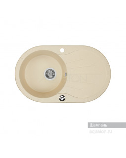 Мойка для кухни Aquaton Паола круглая с крылом шампань 1A714032PA290-foto2