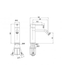 Смеситель для раковины, графит M&Z MZ-Expo MZE00225-foto2