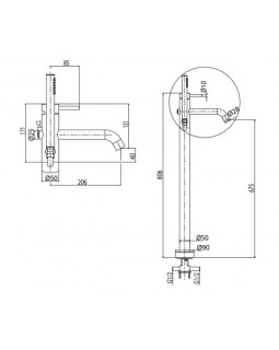 Смеситель для ванны M&Z MZ-Expo MZE06500-foto2