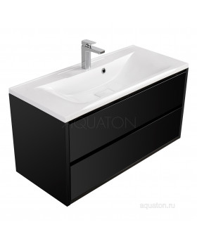 Тумба под раковину Aquaton Римини 100 черный глянец 1A234601RN950