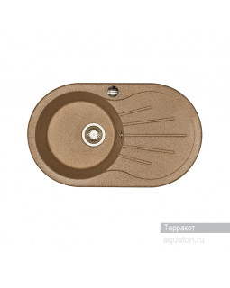 Мойка для кухни Aquaton Паола круглая с крылом терракотовая 1A714032PA270-foto2