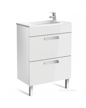 Тумба под раковину Roca Debba 60 2 ящика, белый глянец ZRU9302708