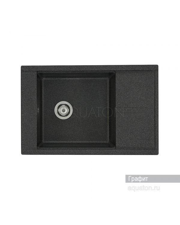 Мойка для кухни Aquaton Делия 78 прямоугольная с крылом графит 1A715132DE210 Мойка для кухни Aquaton Делия 78 прямоугольная с крылом графит 1A715132DE210