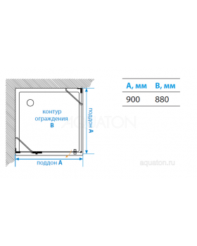Душевое ограждение Aquaton Lax SQR L квадратное 90х90х200 1AX017SSXX000