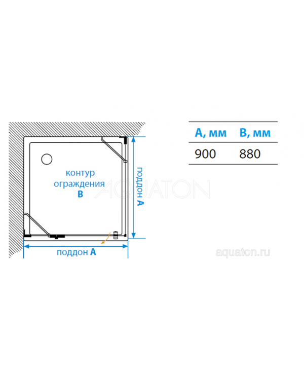 Душевое ограждение Aquaton Lax SQR L квадратное 90х90х200 1AX017SSXX000