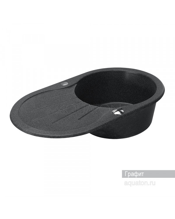 Мойка для кухни Aquaton Паола круглая с крылом графит 1A714032PA210