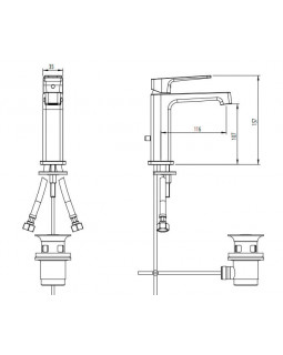 Смеситель для раковины (д.к.), хром M&Z New Geometry NGM00200-foto2
