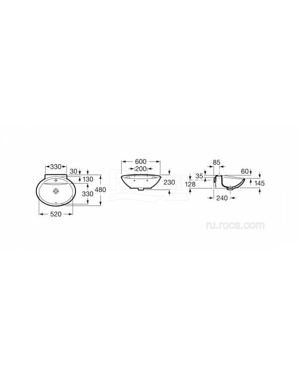 Раковина Roca Fontana 60х48 327877000 Раковина Roca Fontana 60х48 327877000