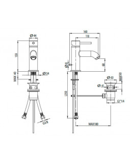 Смеситель для раковины (д.к.), хром M&Z Ditirambo DRB00200-foto2