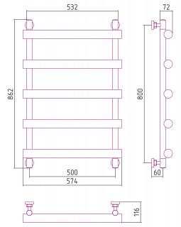 Сунержа Атлант 800х500 Матовый чёрный 31-0226-8050-foto3