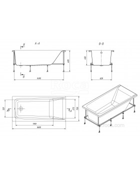 Акриловая ванна Roca Elba 160х75 прямоугольная белая 248619000-foto8